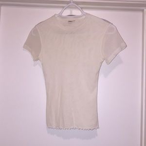 Sheer sweet pea shirt in medium